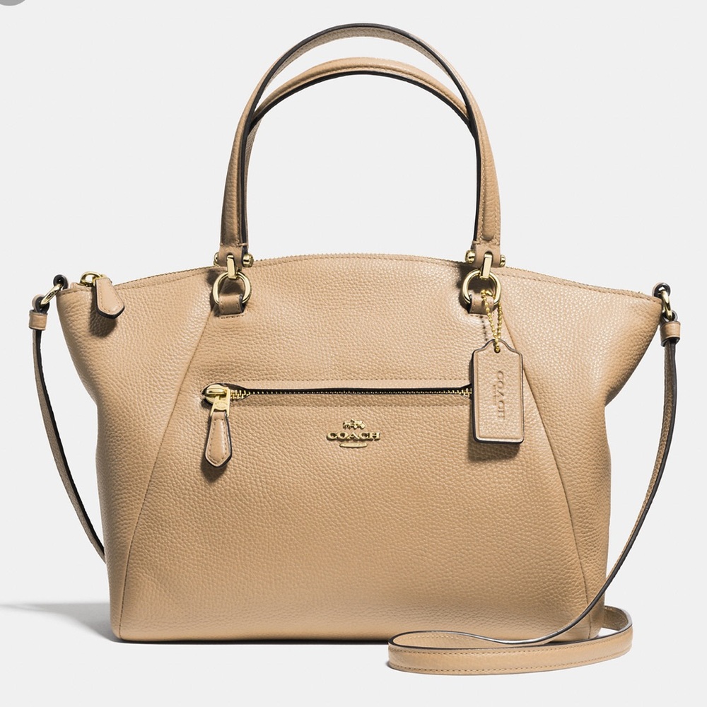Coach Natural Prarie Satchel In Pebble Leather